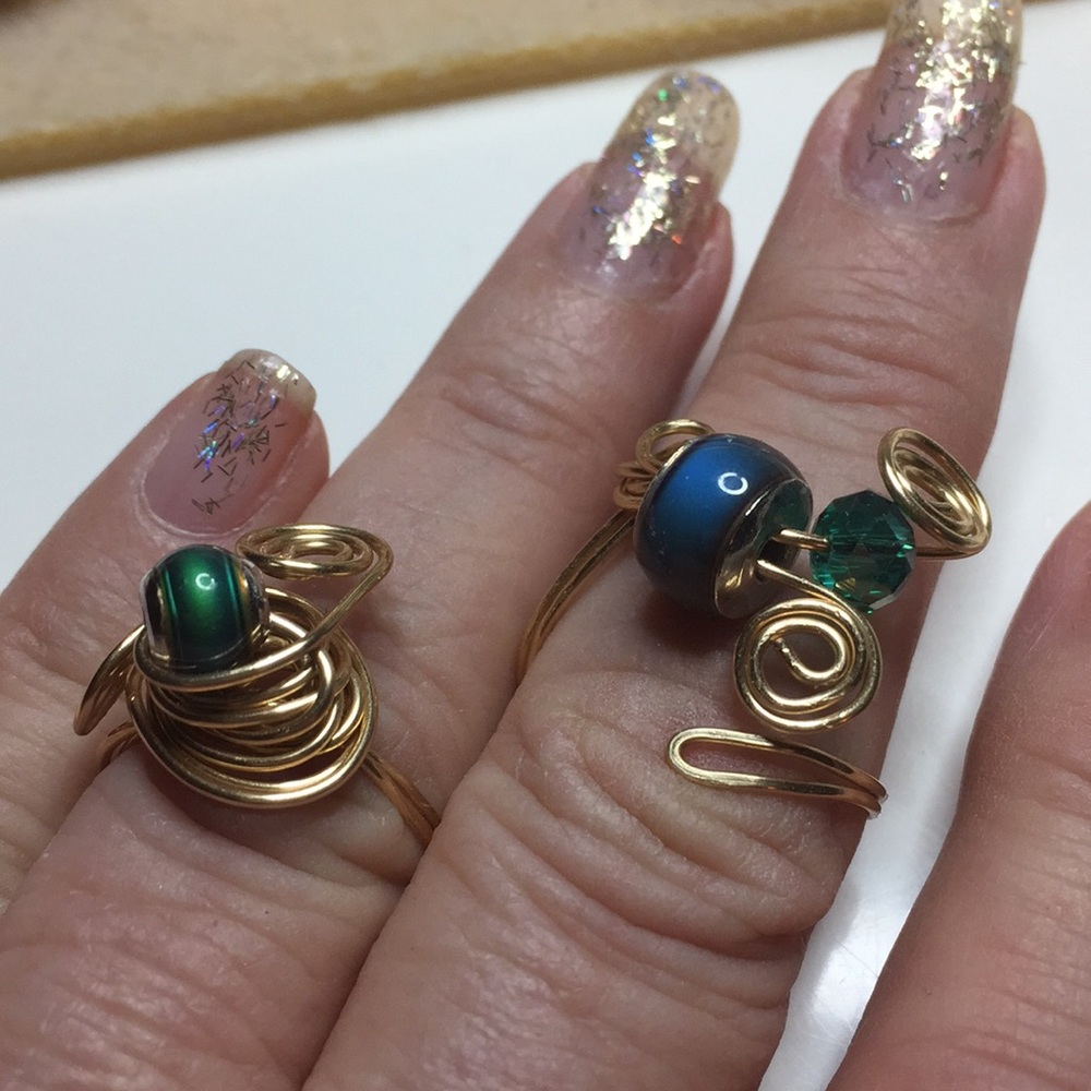 Custom made Mood Rings in silver or gold tone